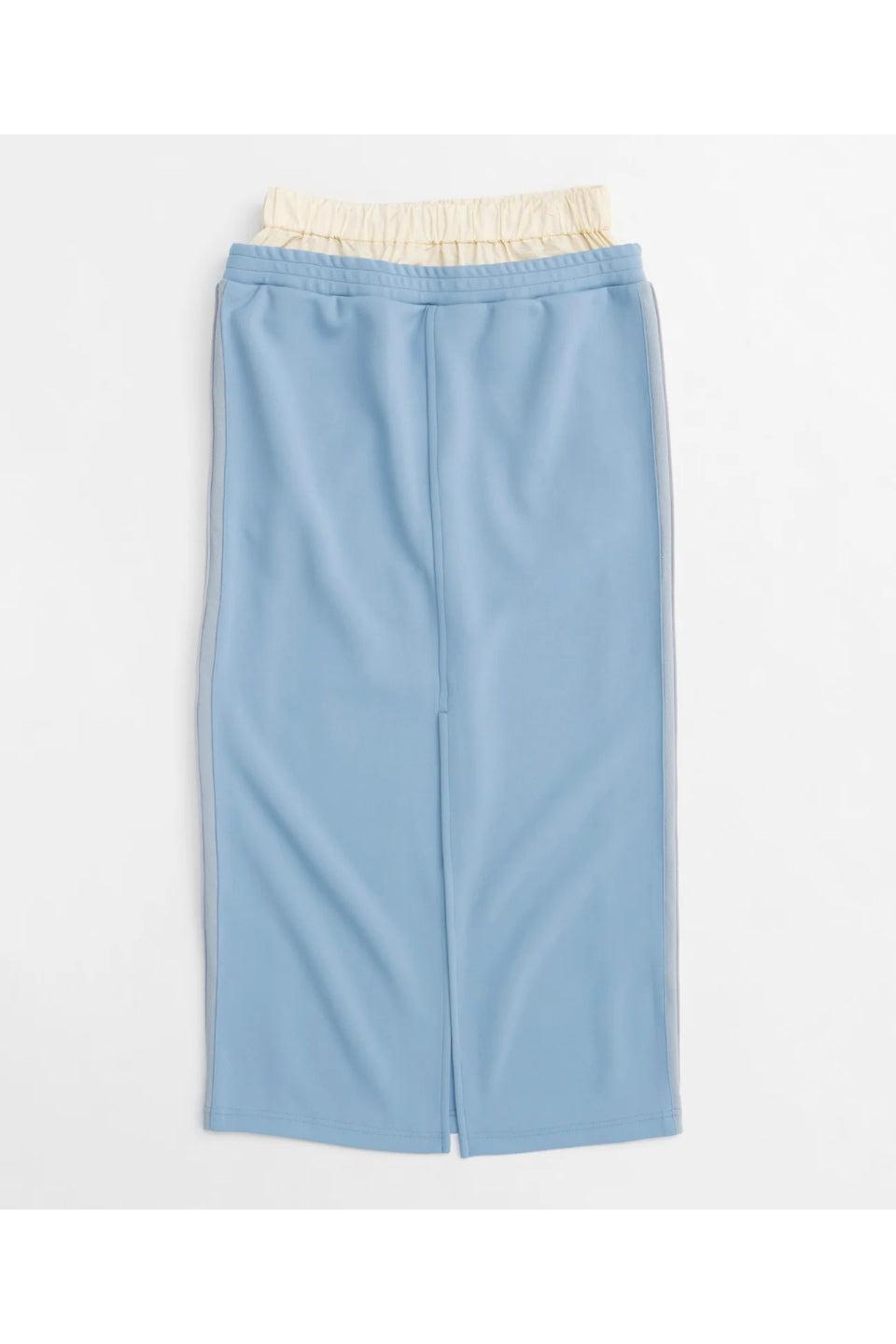 MAISON SPECIAL-Double Waist Side Line Jersey Skirt-NOWALL