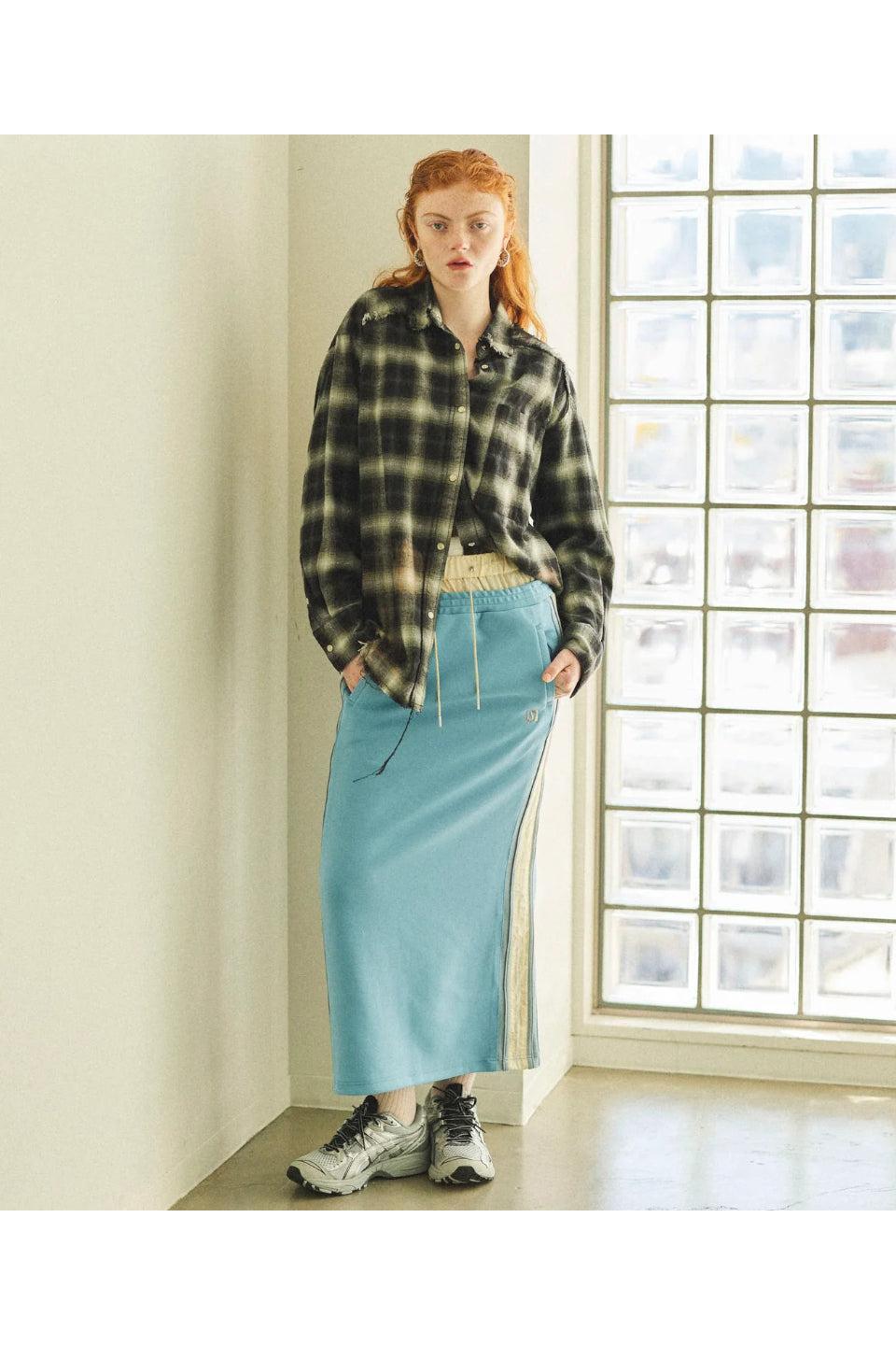 MAISON SPECIAL-Double Waist Side Line Jersey Skirt-NOWALL
