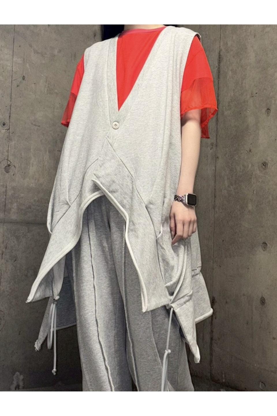 MICALLE MICALLE-Drape Gilet Vest-NOWALL