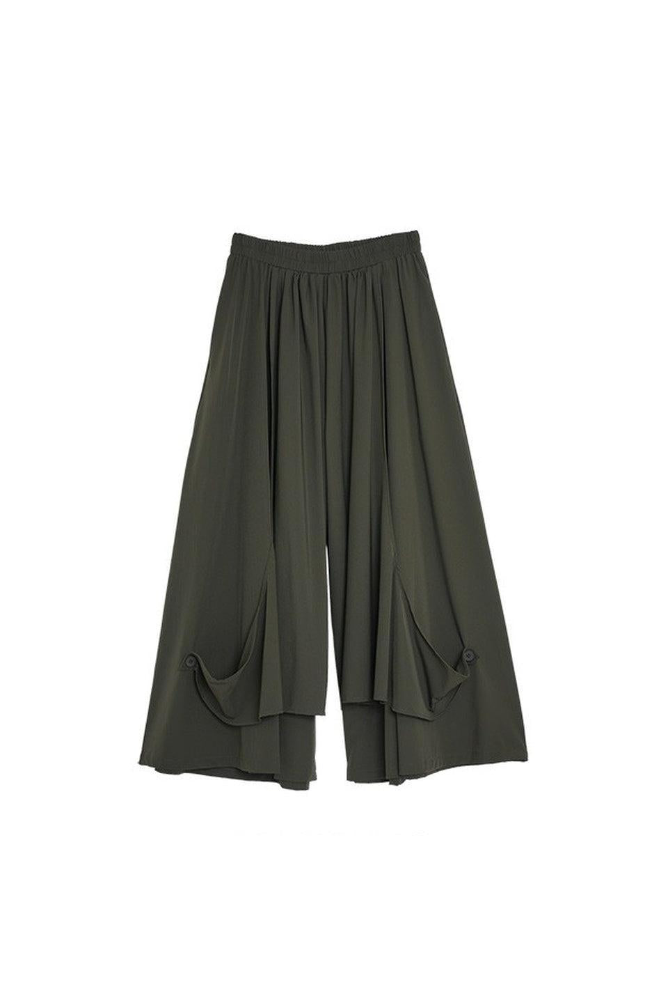 MICALLE MICALLE-Drape Wide Pants-NOWALL