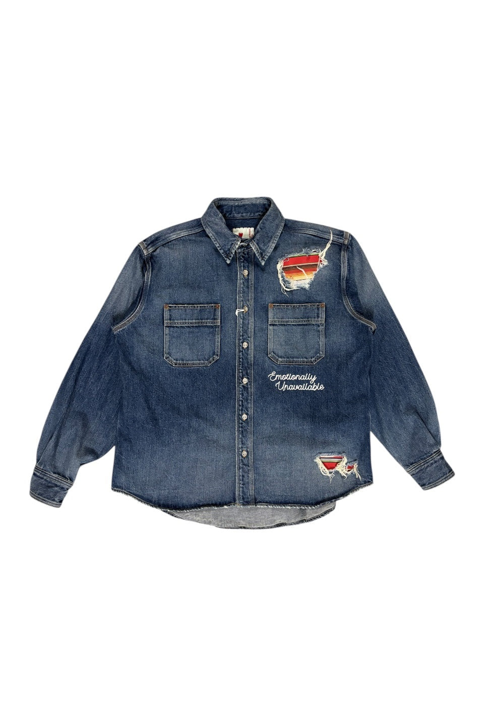 EMOTIONALLY UNAVAILABLE-EU LATIN DENIM SHIRT-NOWALL