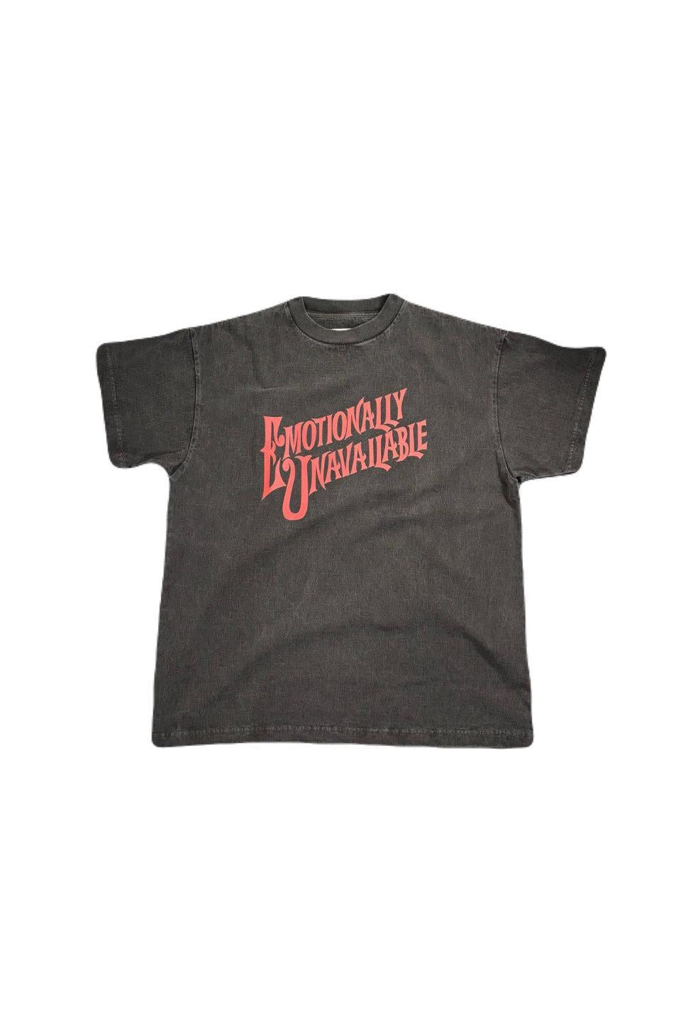 EMOTIONALLY UNAVAILABLE-EU Logo Number SS Tee-NOWALL