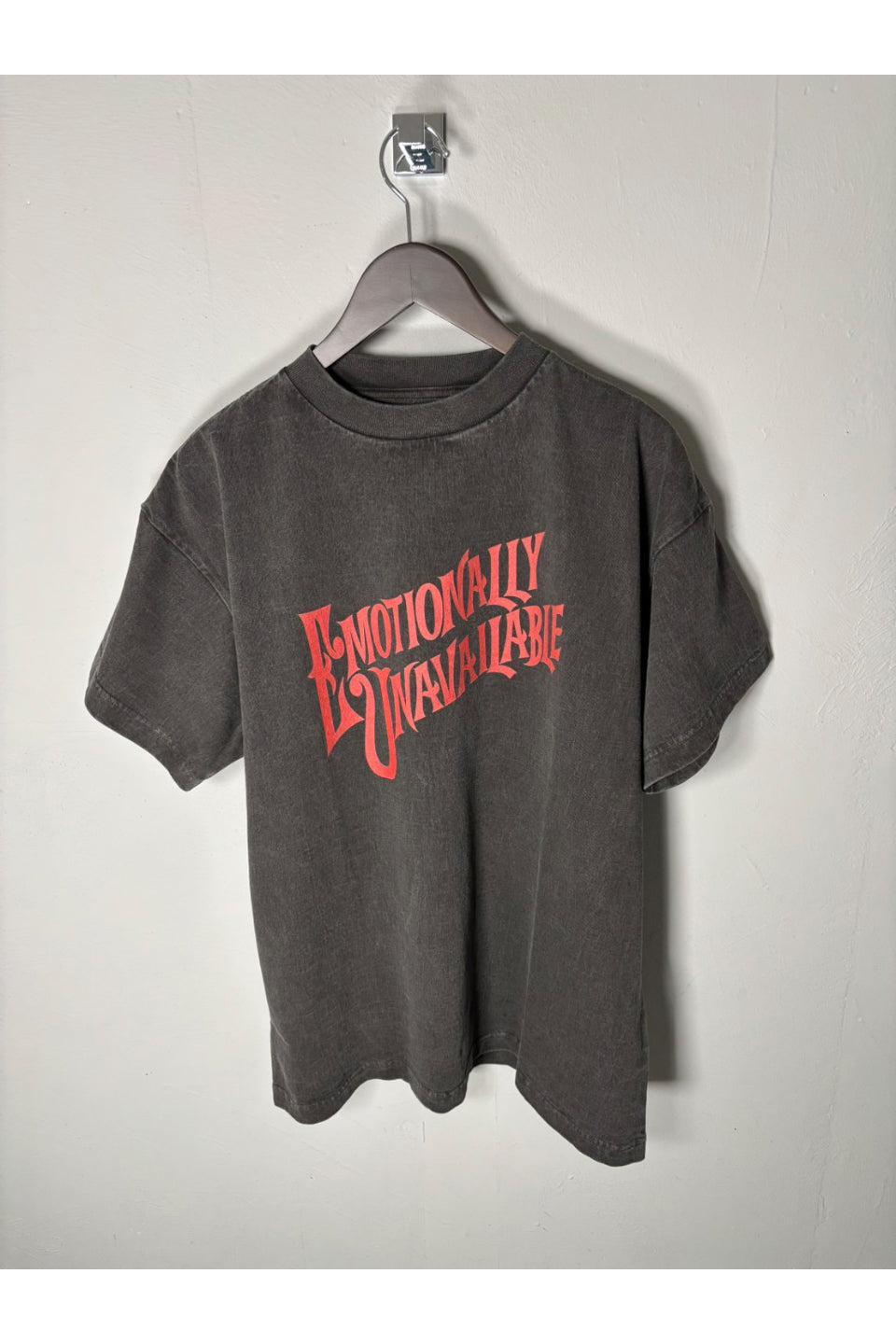 EMOTIONALLY UNAVAILABLE-EU Logo Number SS Tee-NOWALL