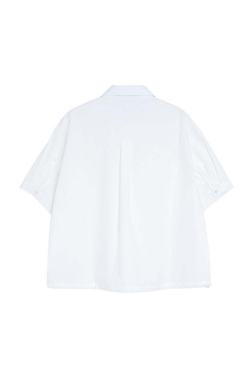 MICALLE MICALLE-Embroidery Lace Stripe Shirt-NOWALL