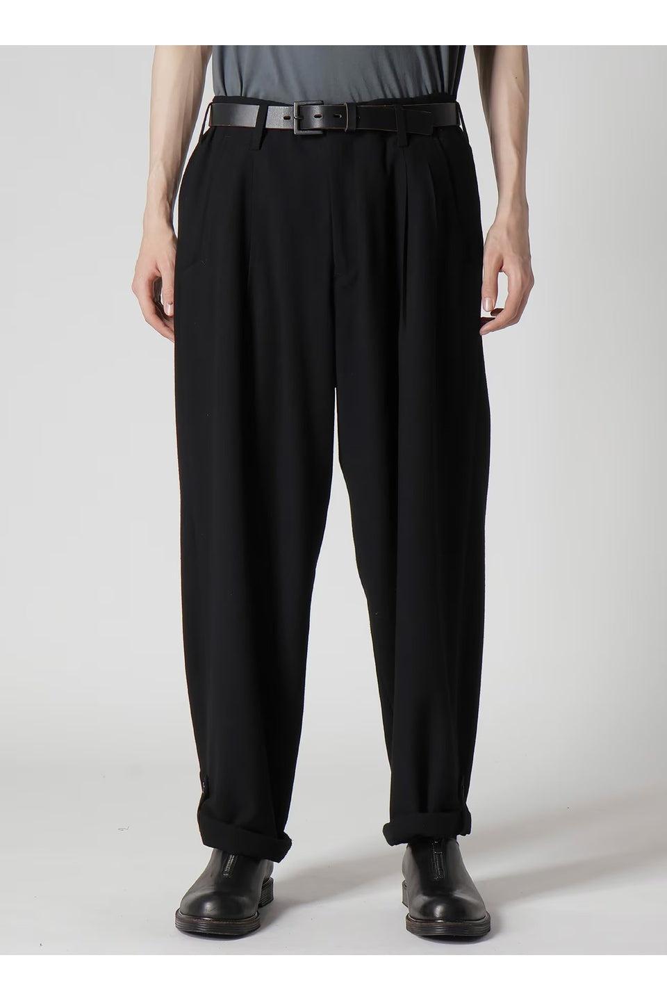 Y's for men-FLANNEL PANTS WITH TAB DETAIL-NOWALL