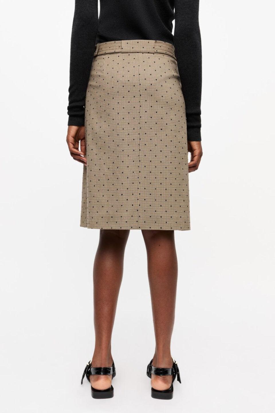 GANNI-Flock Check Suiting Skirt-NOWALL