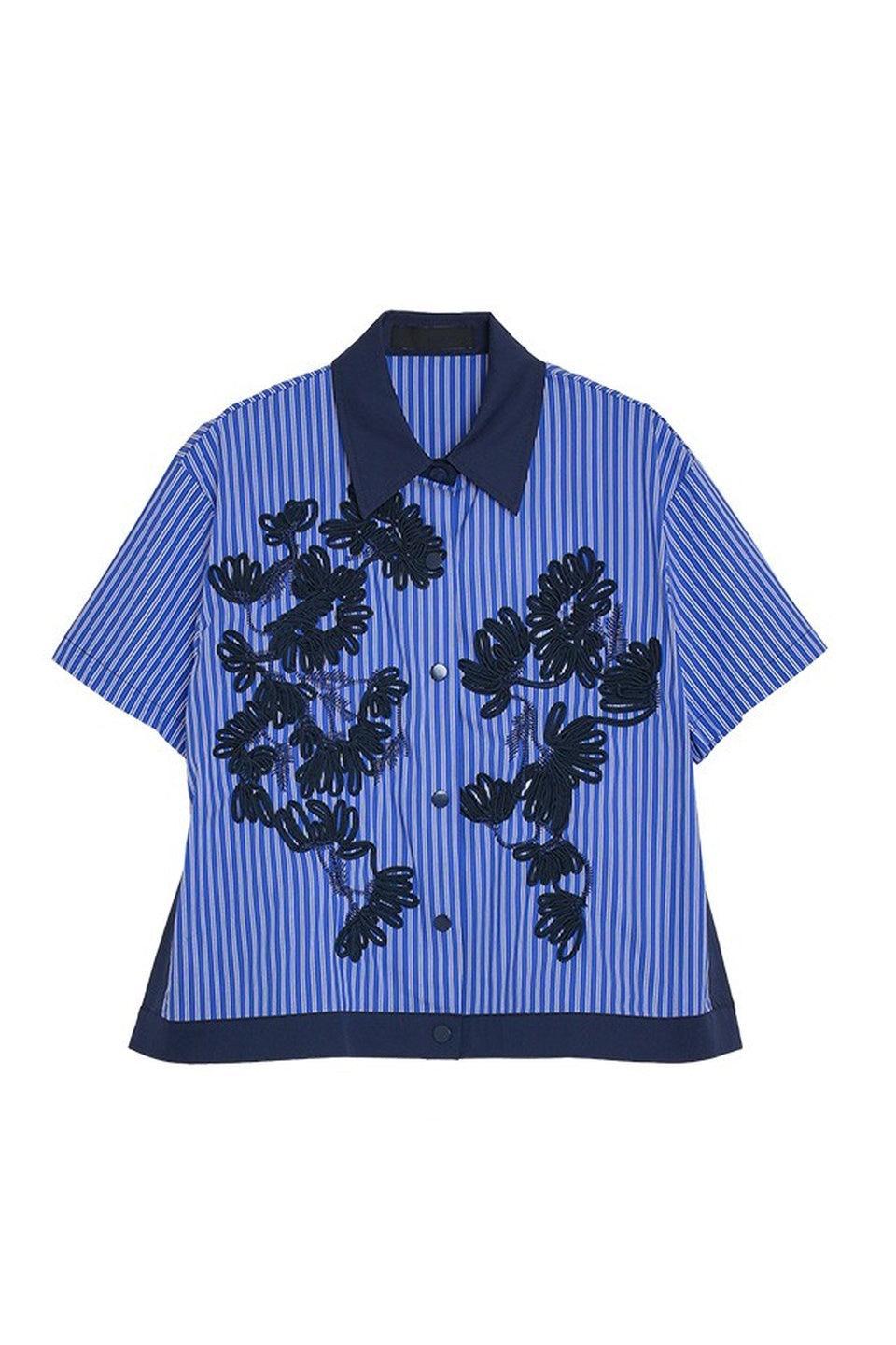 MICALLE MICALLE-Flower Embroidery Shirt-NOWALL