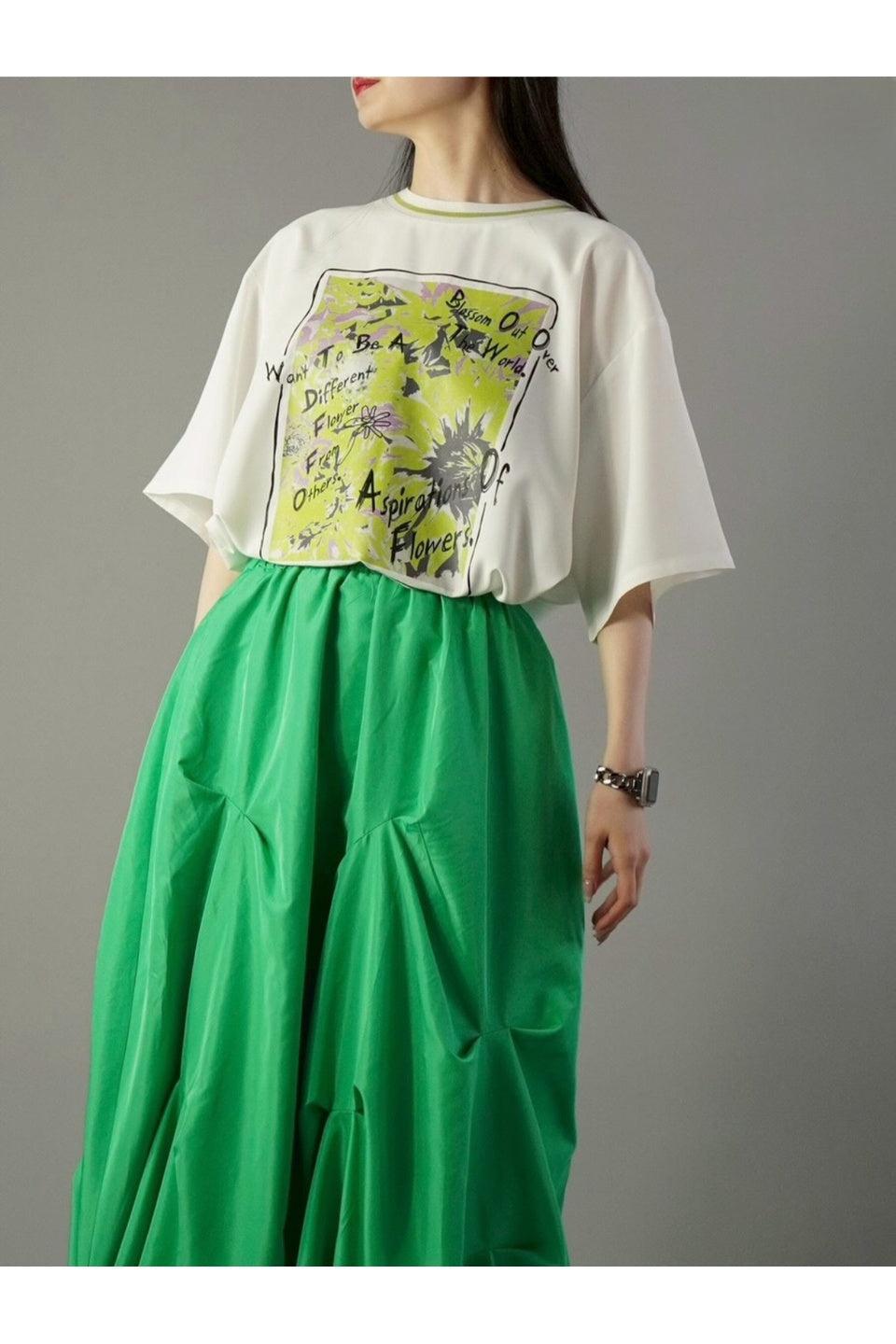 MICALLE MICALLE-Flower Graphic Short Sleeve Tee-NOWALL