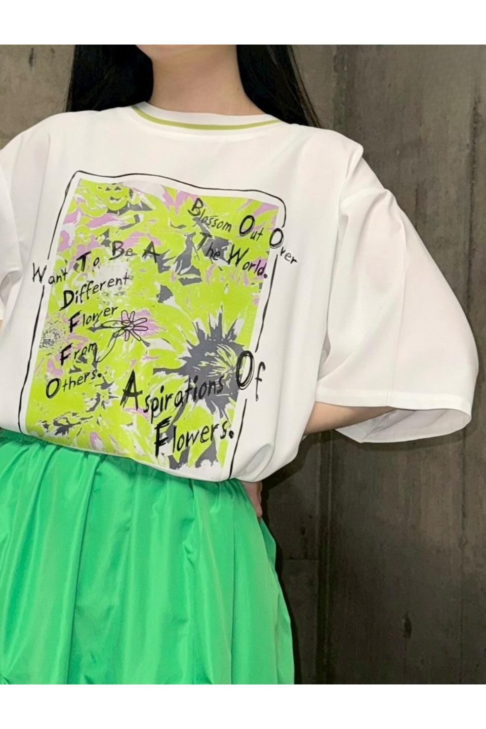 MICALLE MICALLE-Flower Graphic Short Sleeve Tee-NOWALL