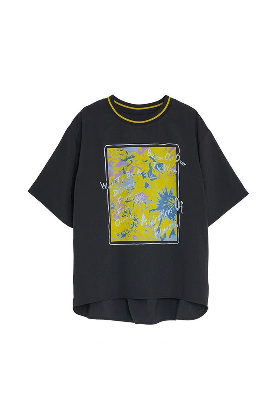 MICALLE MICALLE-Flower Graphic Short Sleeve Tee-NOWALL