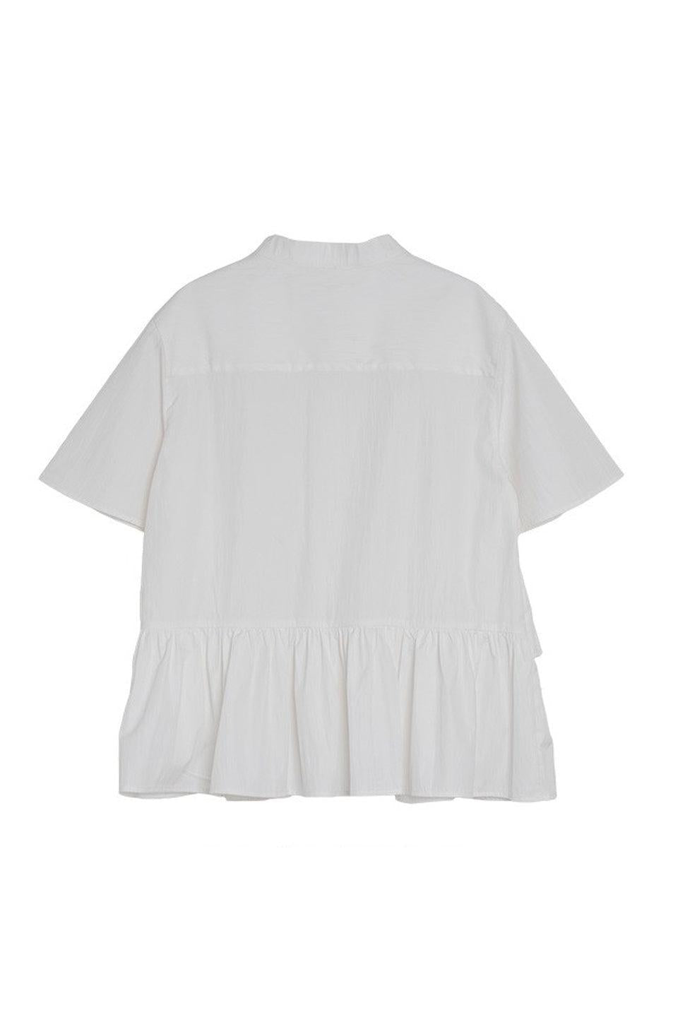 MICALLE MICALLE-Frill Hem Shirt Blouse-NOWALL