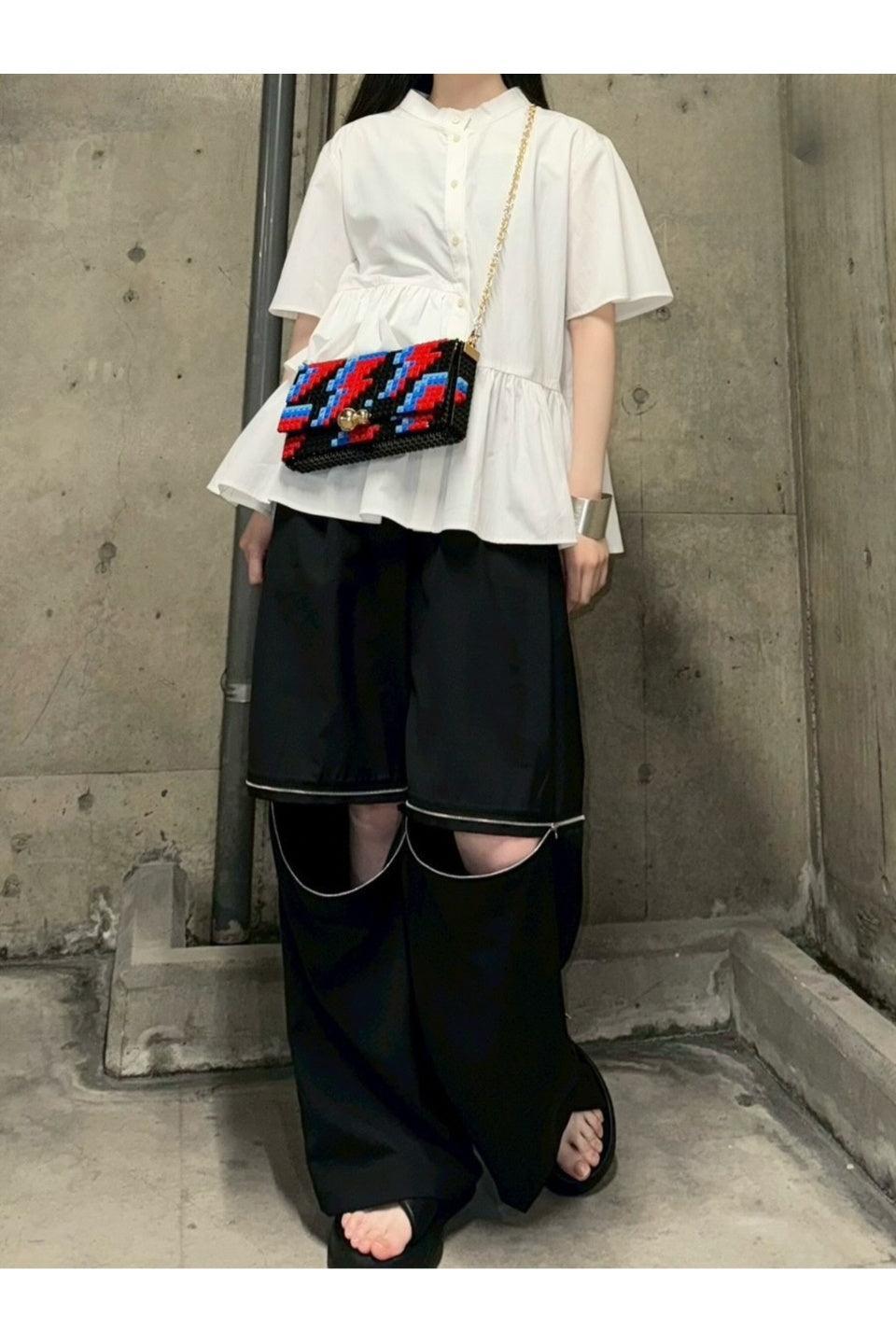 MICALLE MICALLE-Frill Hem Shirt Blouse-NOWALL