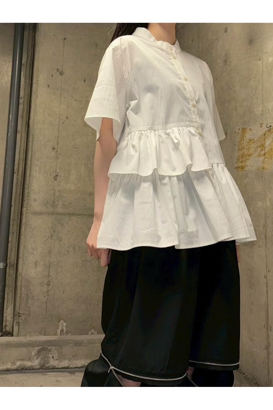 MICALLE MICALLE-Frill Hem Shirt Blouse-NOWALL