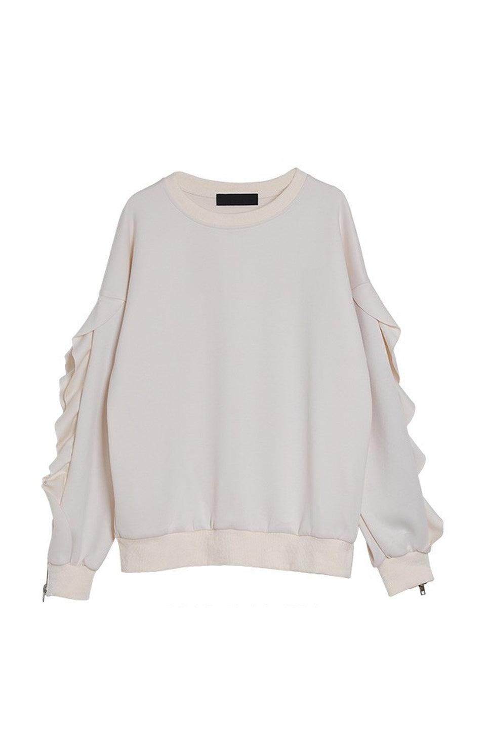 MICALLE MICALLE-Frill Sleeve Pullover-NOWALL