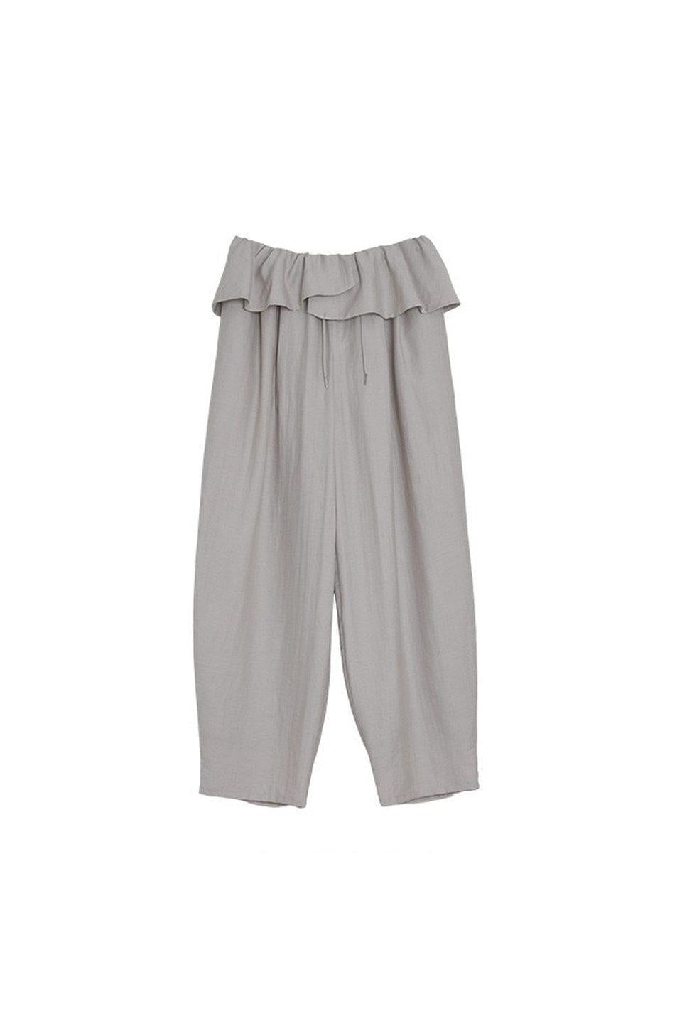 MICALLE MICALLE-Frill Waist Easy Pants-NOWALL