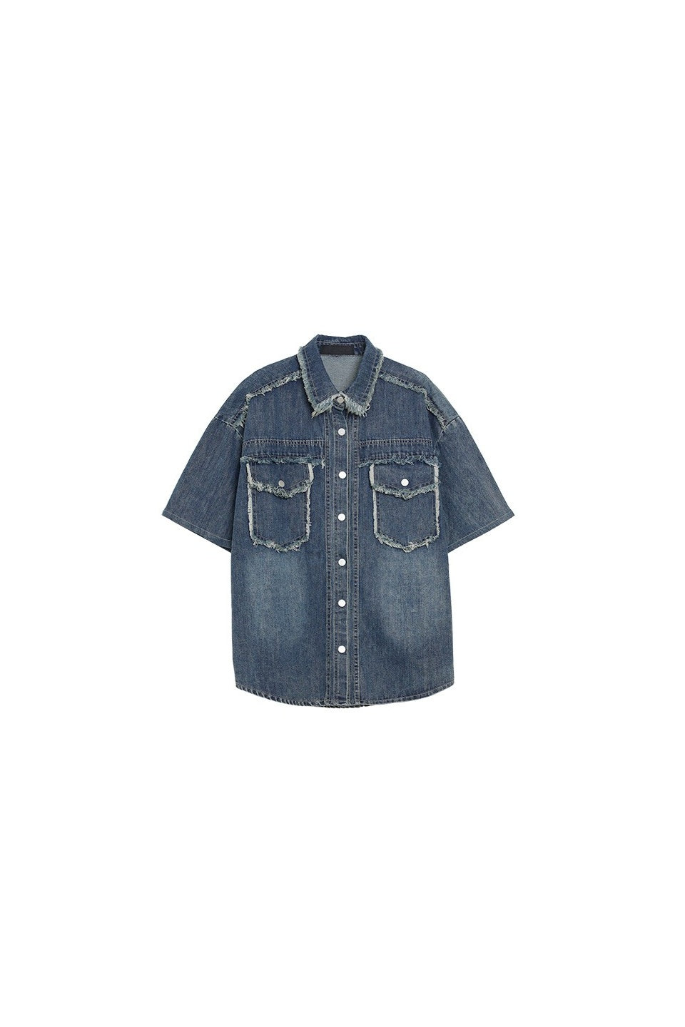 MICALLE MICALLE-Fringe Denim Shirt-NOWALL