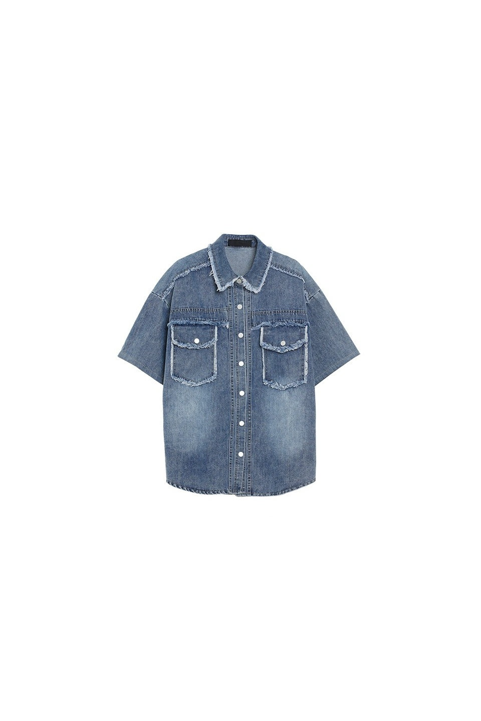 MICALLE MICALLE-Fringe Denim Shirt-NOWALL