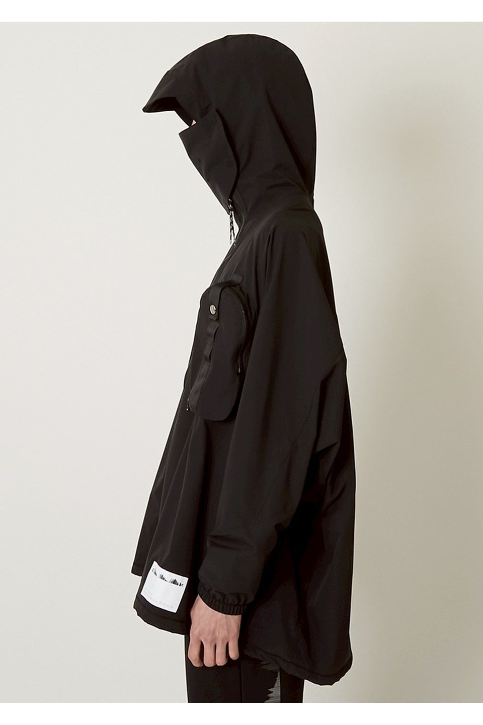ALMOSTBLACK-GST_WV WTR -R HD PONCHO BLOUSON-NOWALL