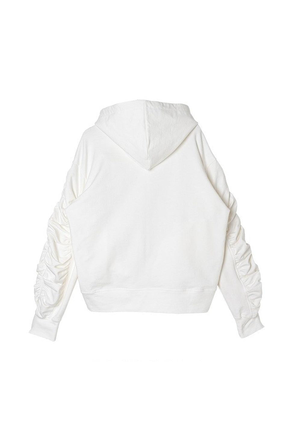 MICALLE MICALLE-Gather Sleeve Zip Hoodie-NOWALL