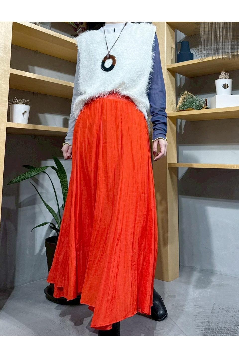 MICALLE MICALLE-Gathered Flare Long Skirt-NOWALL