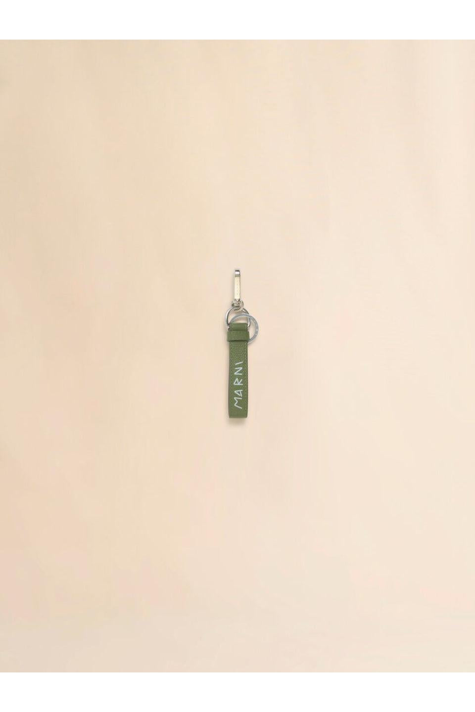 MARNI-Green Leather Key Ring-NOWALL