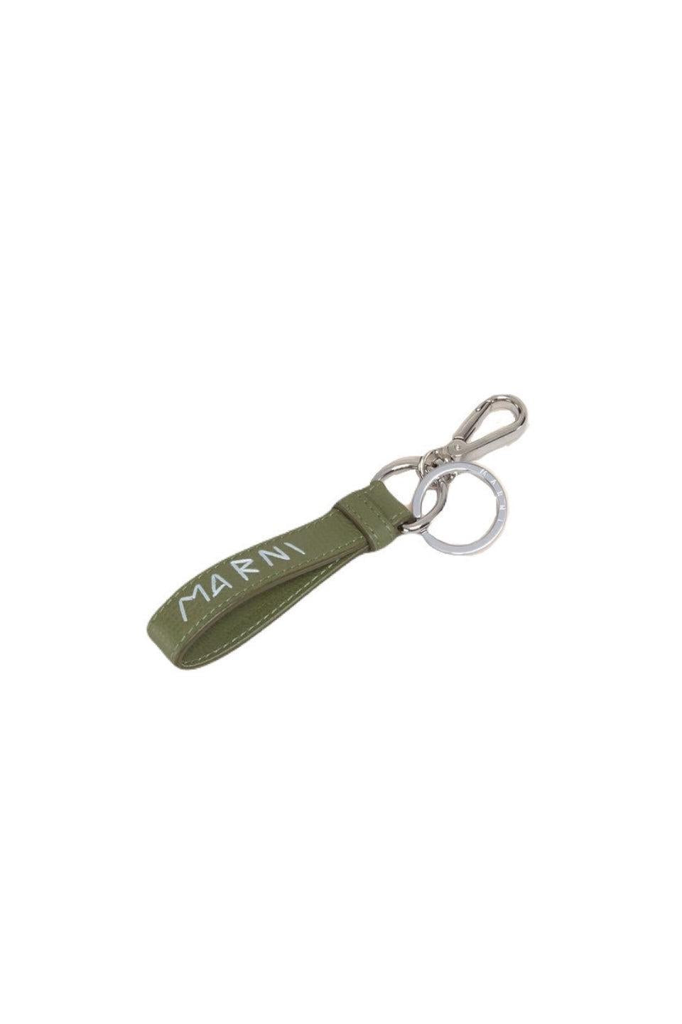 MARNI-Green Leather Key Ring-NOWALL