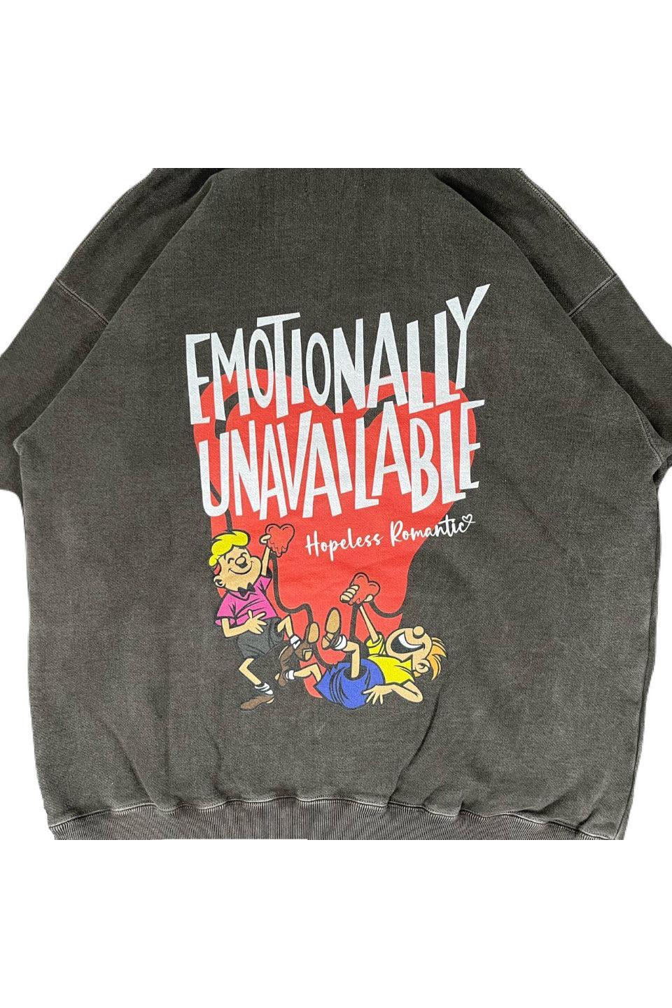 EMOTIONALLY UNAVAILABLE-Heart Cartoon Hoodie-NOWALL