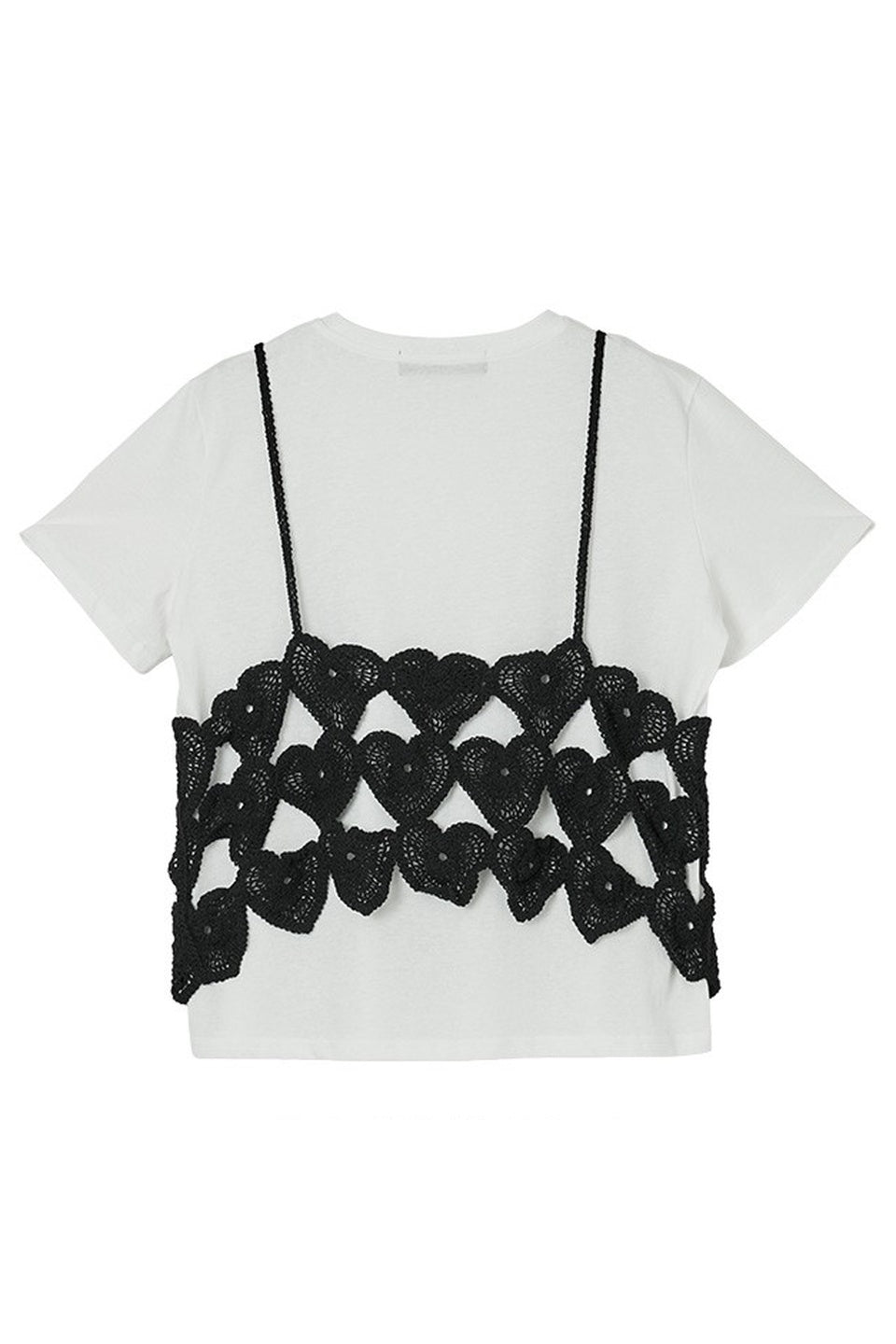 MICALLE MICALLE-Heart Crochet Bustier Tee-NOWALL