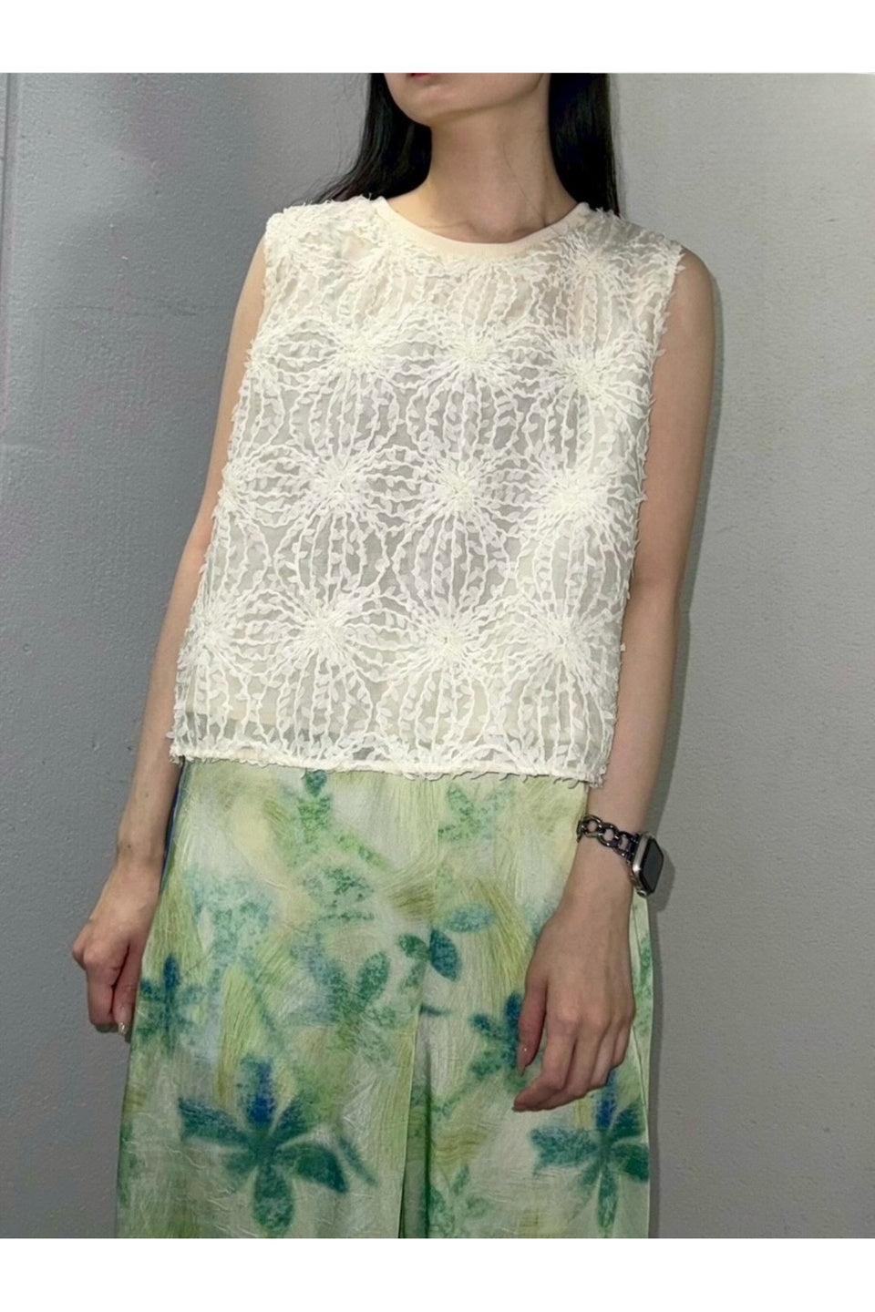 MICALLE MICALLE-Lace Cropped Top-NOWALL