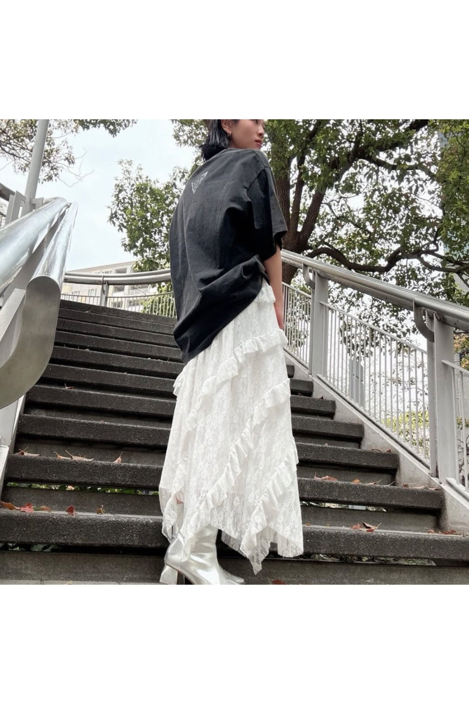 MICALLE MICALLE-Lace Design Skirt-NOWALL