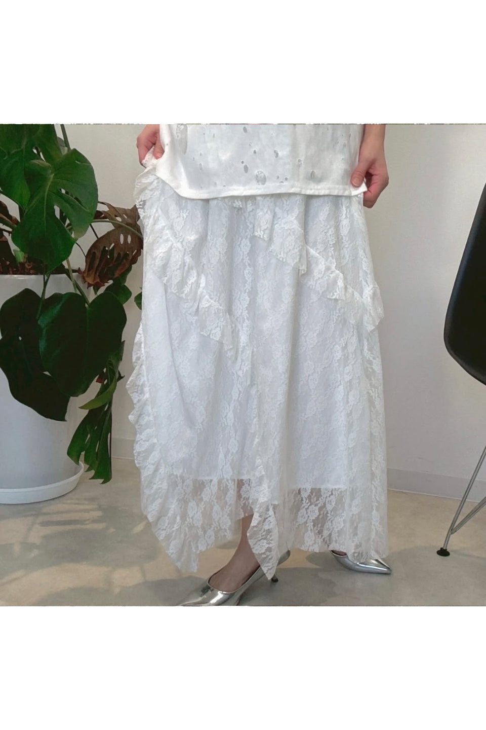 MICALLE MICALLE-Lace Design Skirt-NOWALL