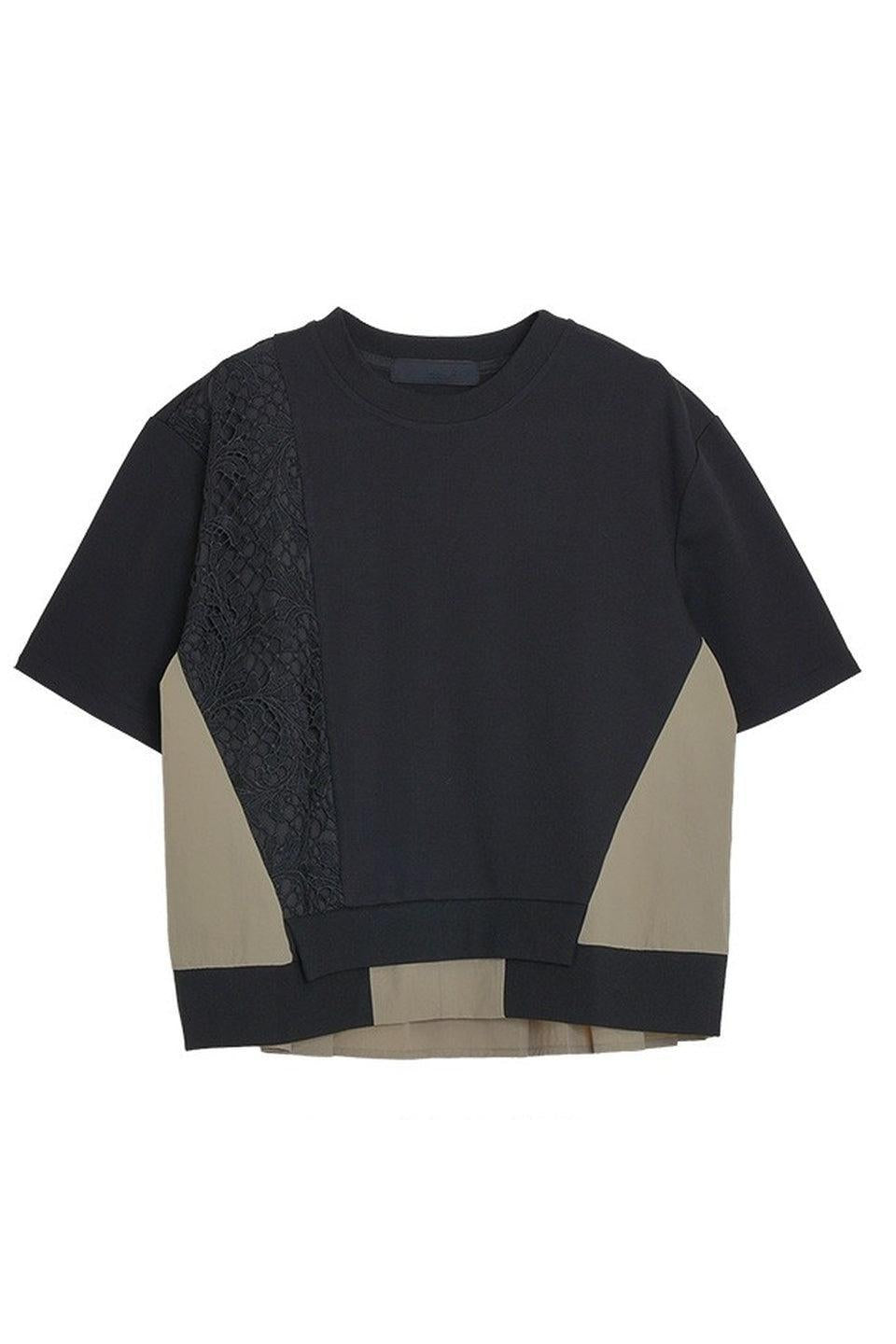 MICALLE MICALLE-Lace Docking Sweat Top-NOWALL