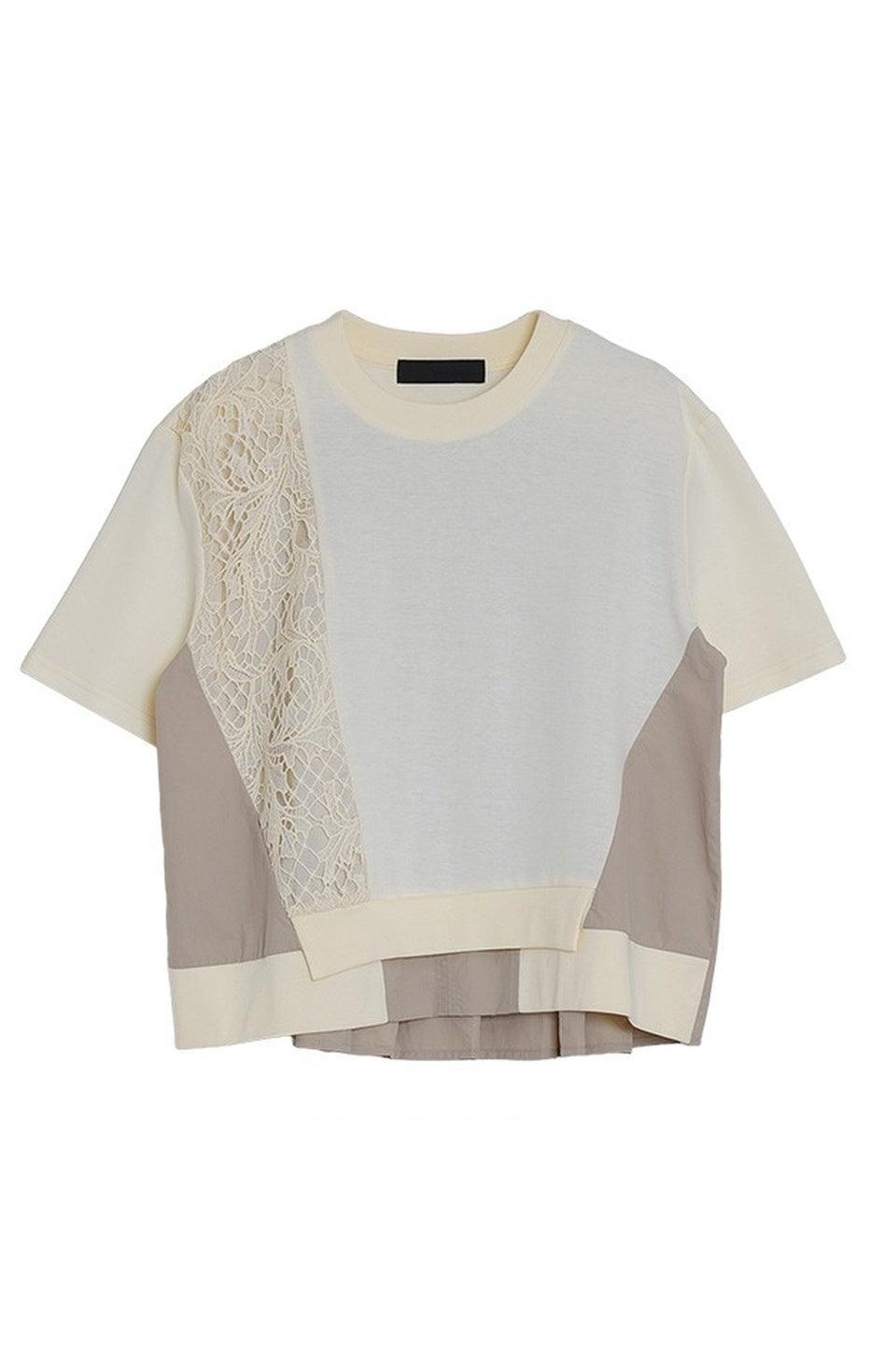 MICALLE MICALLE-Lace Docking Sweat Top-NOWALL