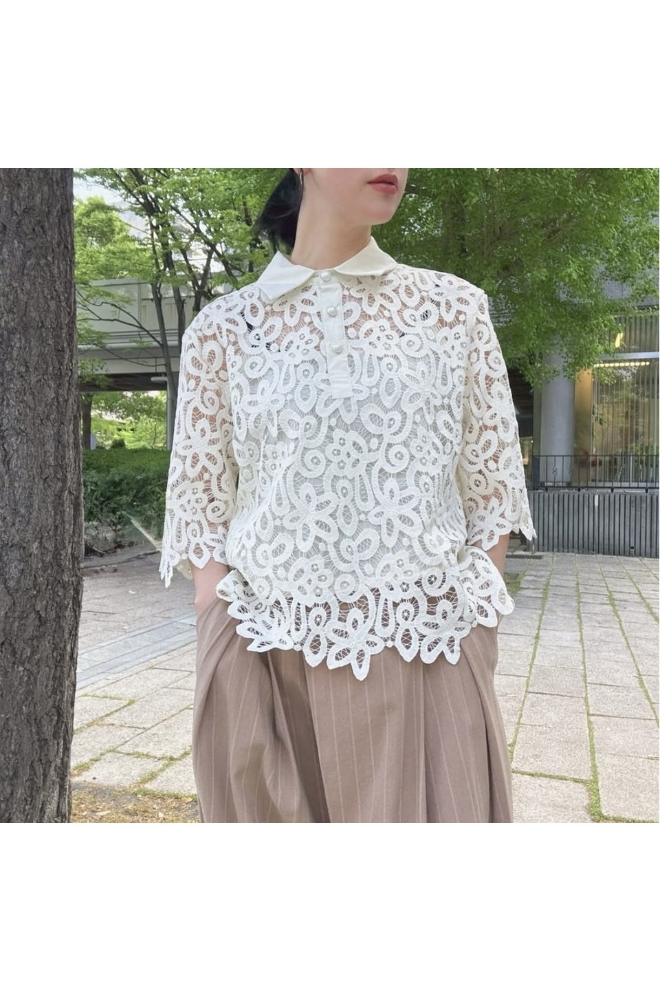 MICALLE MICALLE-Lace Ensemble Blouse-NOWALL