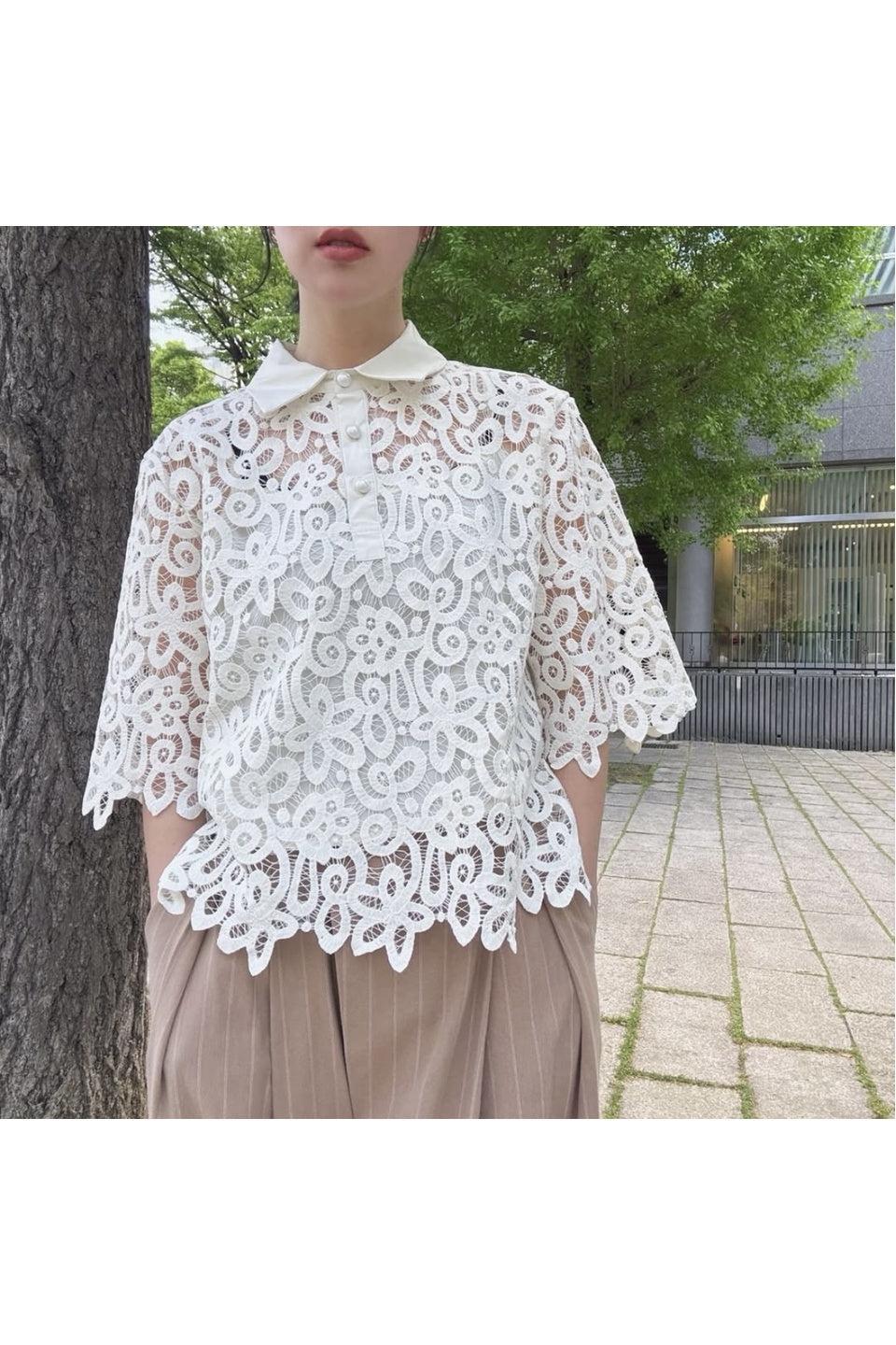 MICALLE MICALLE-Lace Ensemble Blouse-NOWALL