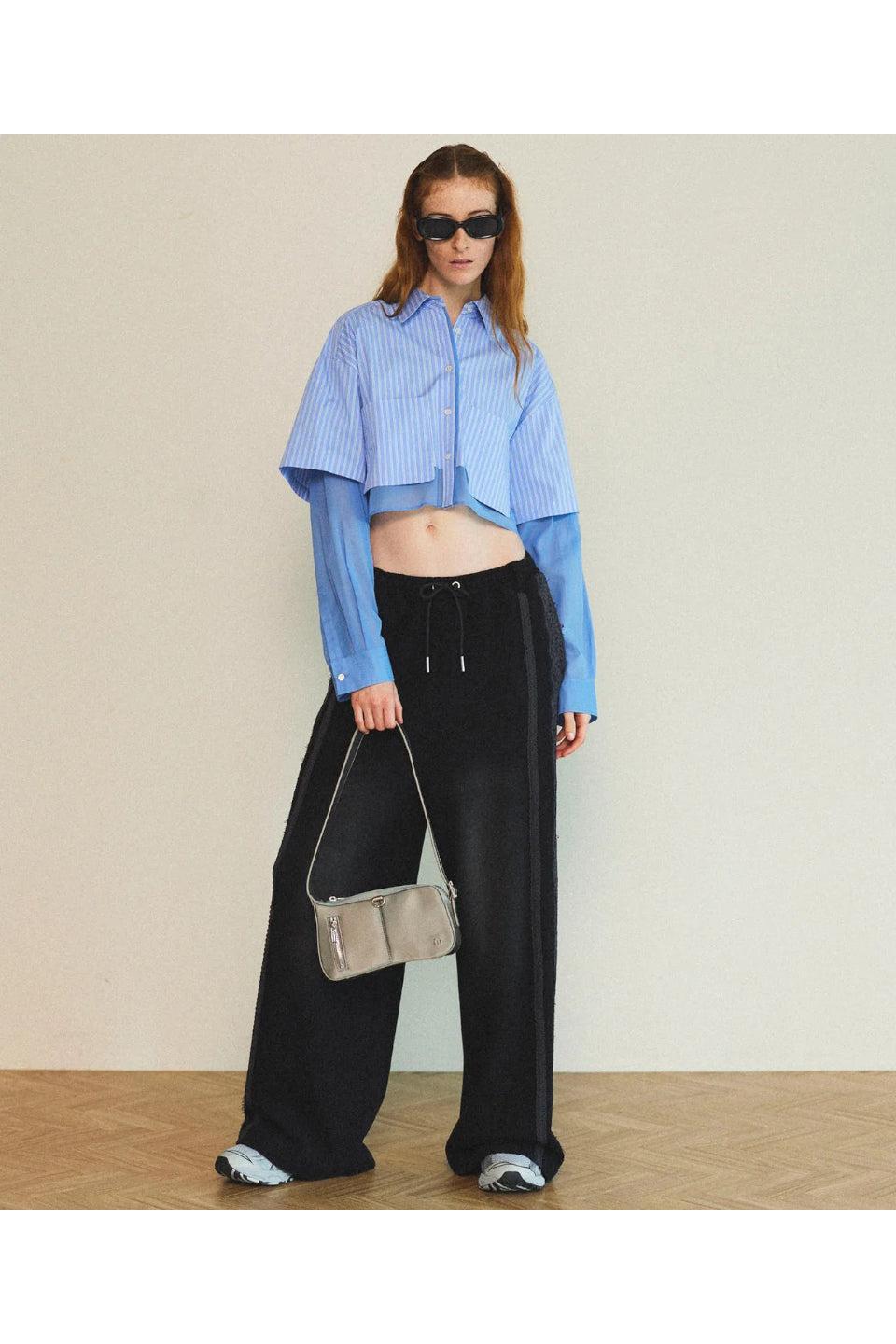 MAISON SPECIAL-Lace Material Line Sweatpants-NOWALL