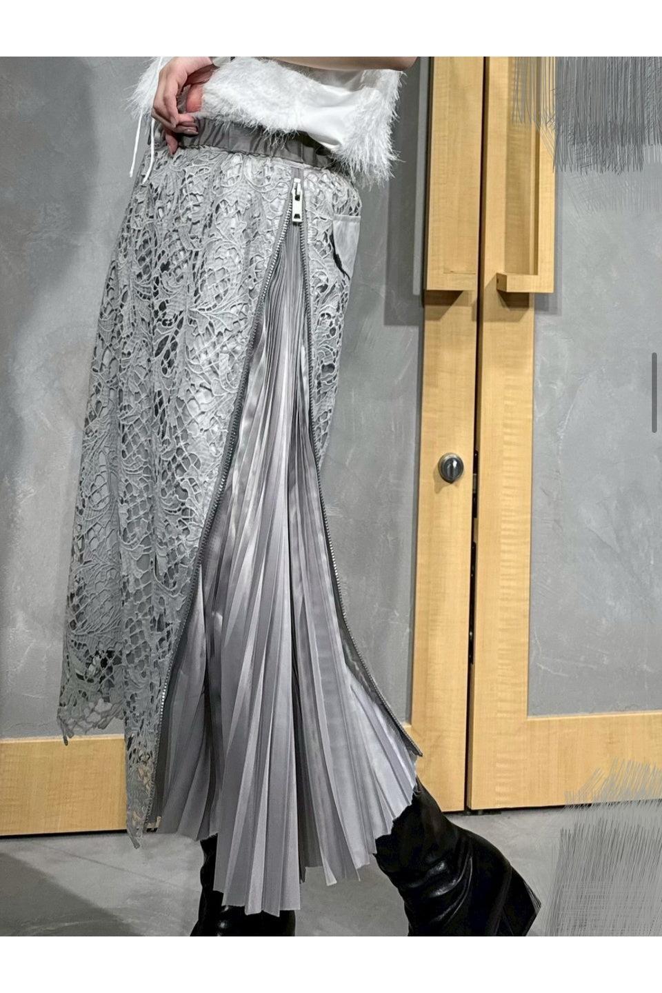 MICALLE MICALLE-Lace Pleated Skirt-NOWALL