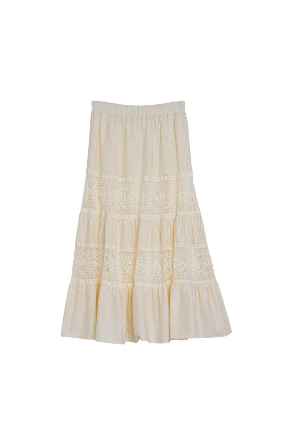 MICALLE MICALLE-Lace Tiered Skirt-NOWALL