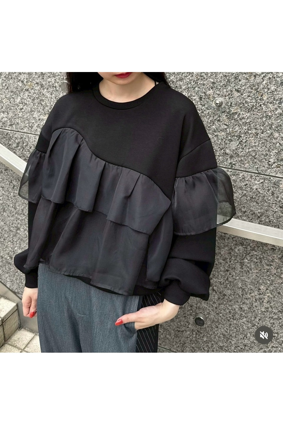 MICALLE MICALLE-Layered Frill Sweat-NOWALL