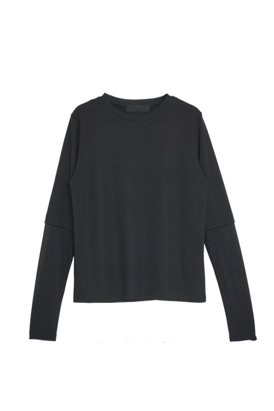 MICALLE MICALLE-Layered Sleeve Long Sleeve Top-NOWALL
