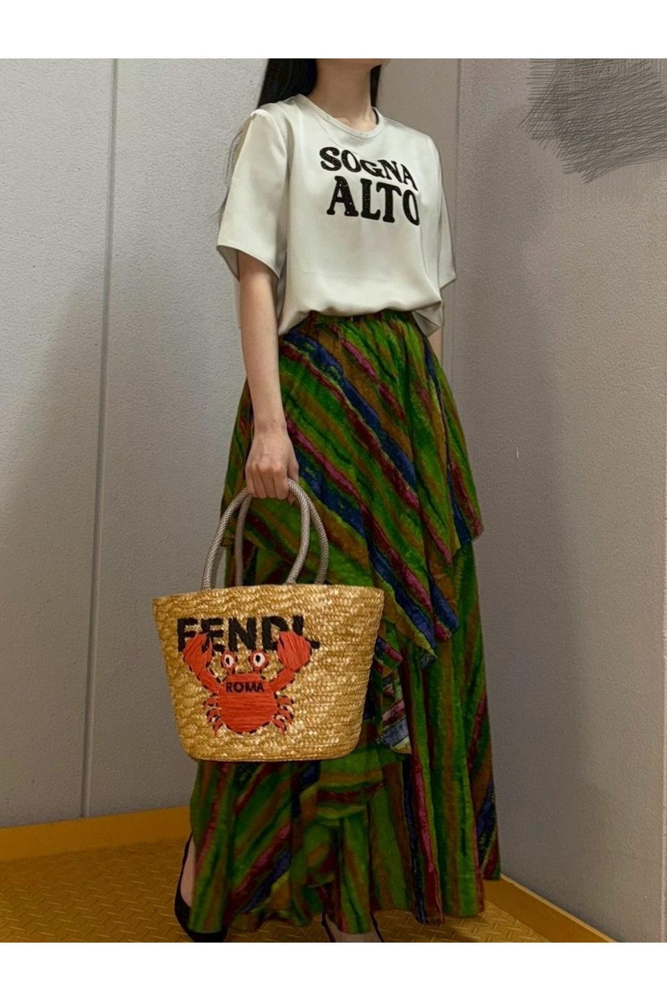 MICALLE MICALLE-Logo Print Short Sleeve Top-NOWALL