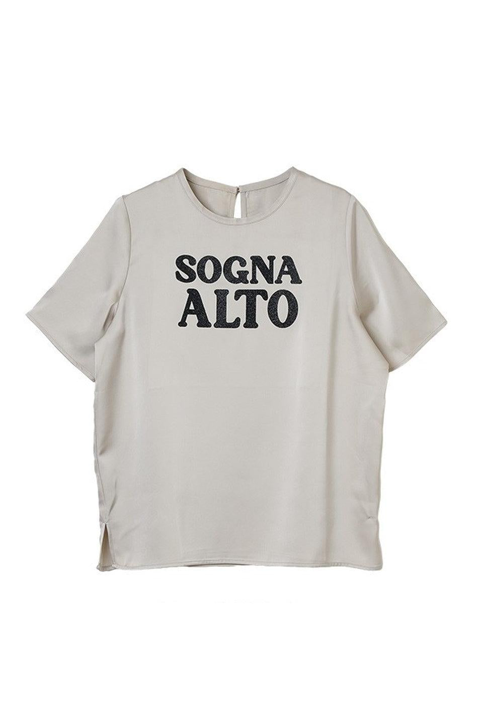 MICALLE MICALLE-Logo Print Short Sleeve Top-NOWALL