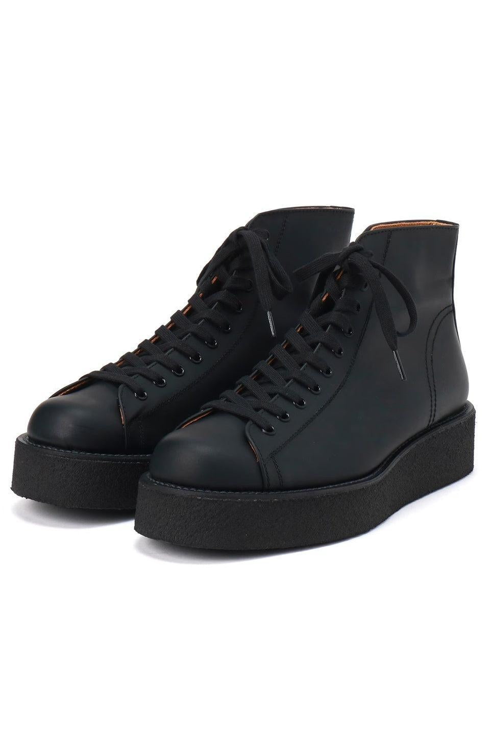 Yohji Yamamoto POUR HOMME-MAT GLASS LEATHER DEMI BOOTS-NOWALL
