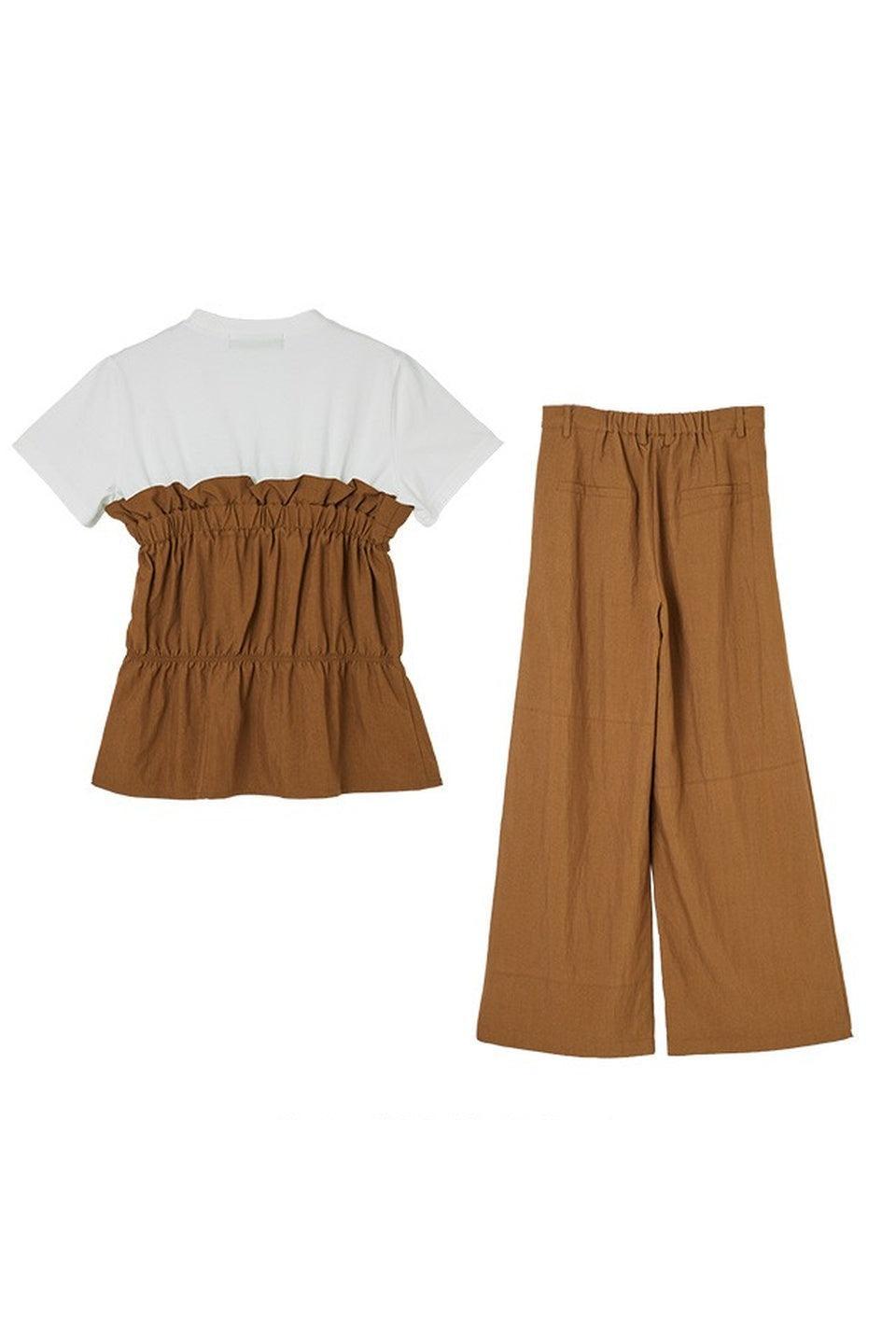 Gathered Bustier Layered Tee Set Up