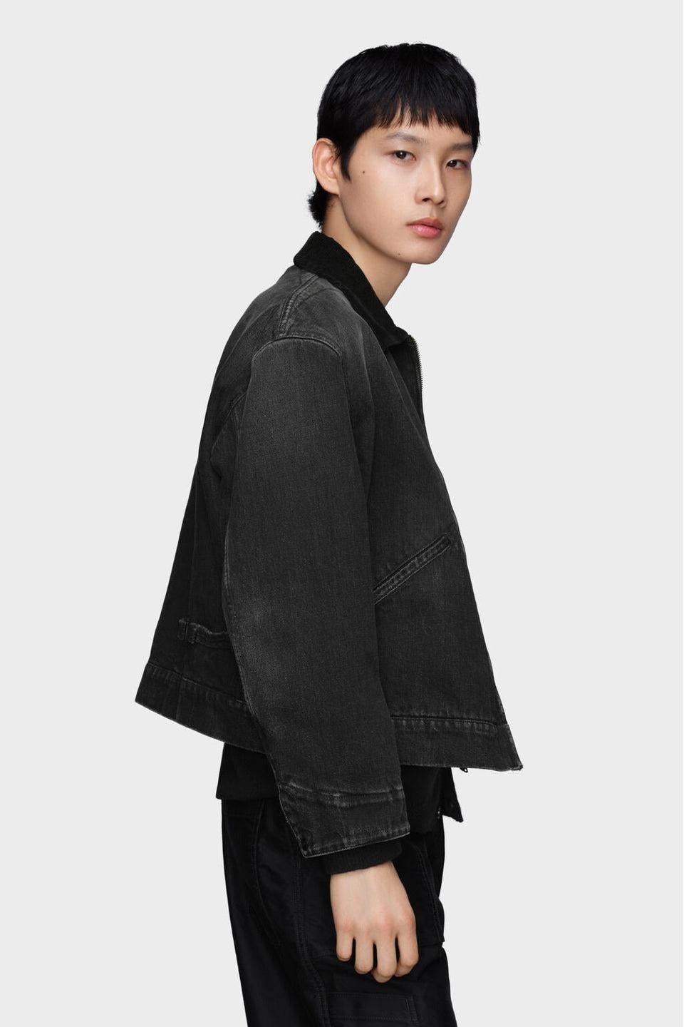 Maison Margiela-Men's Black Cotton Denim Jacket-NOWALL