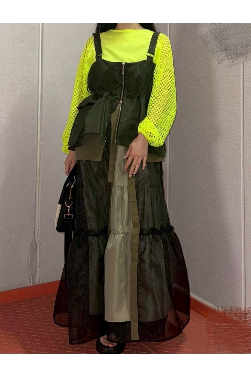 MICALLE MICALLE-Tulle Layered Long Skirt-NOWALL