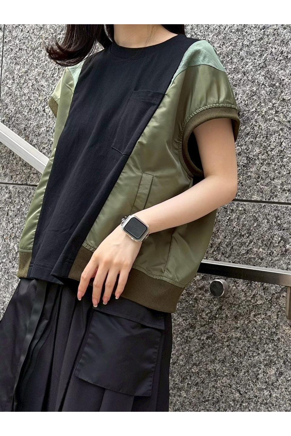 MICALLE MICALLE-Military Docking Top & Pleated Wrap Skirt Set Up-NOWALL