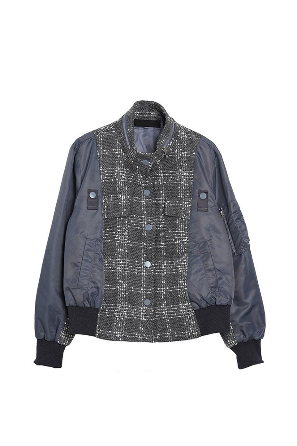 MICALLE MICALLE-Mixed Material Docking Blouson-NOWALL