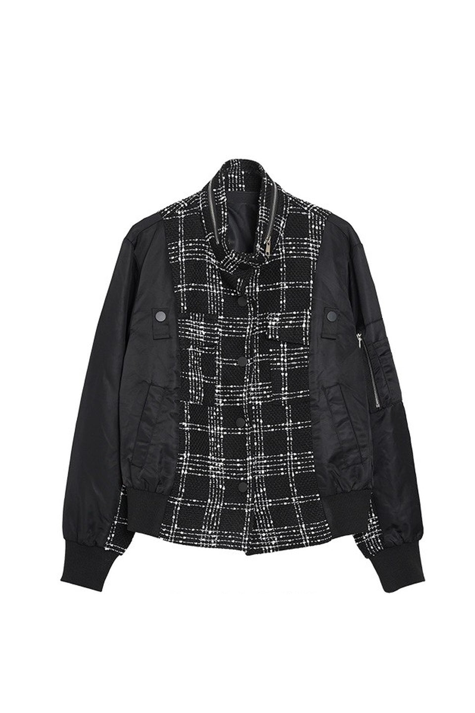 MICALLE MICALLE-Mixed Material Docking Blouson-NOWALL