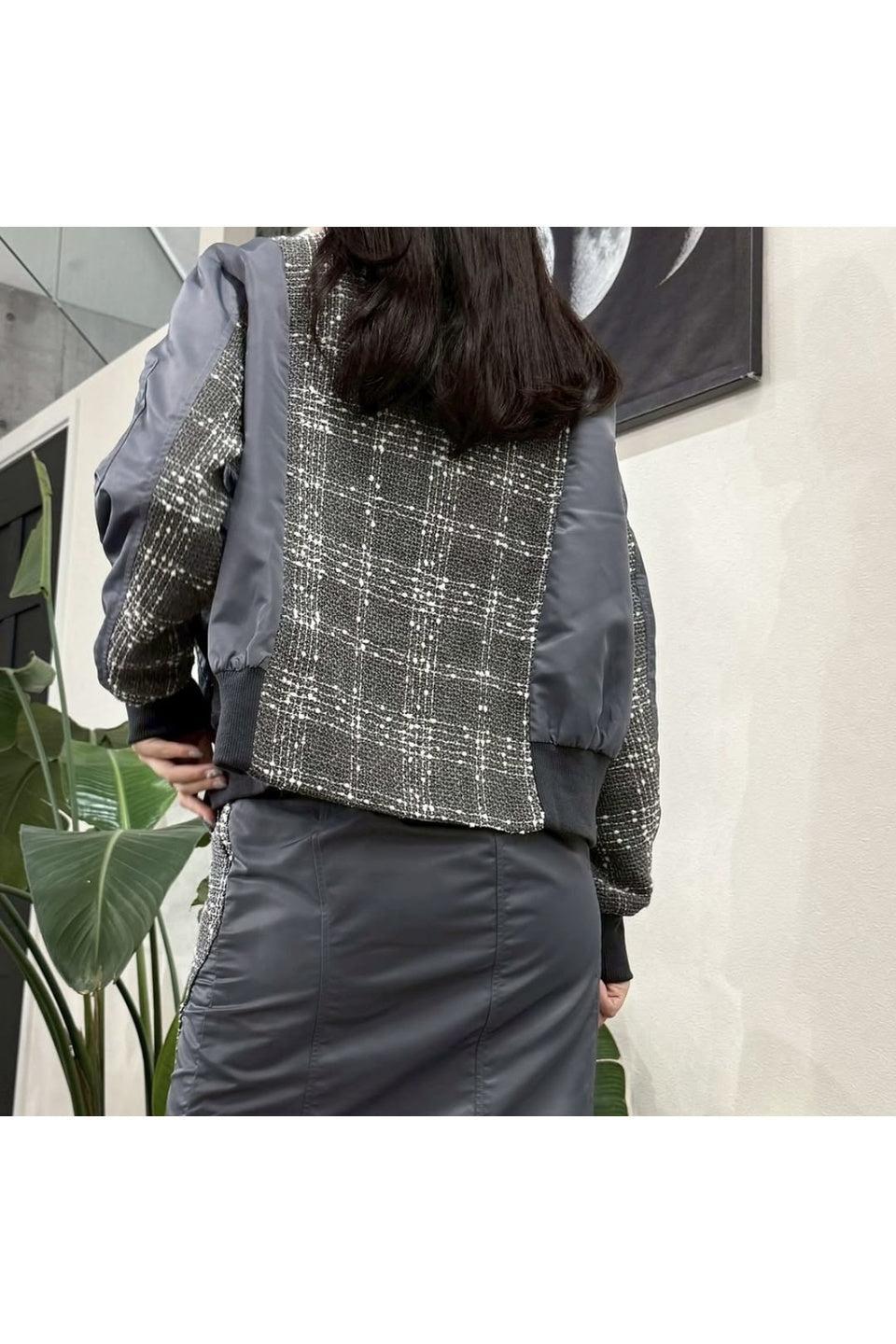 MICALLE MICALLE-Mixed Material Docking Blouson-NOWALL